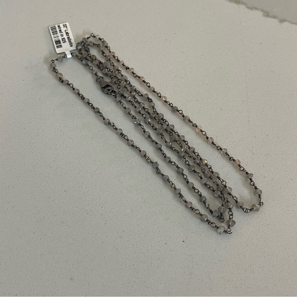 One of a kind faceted Labradorite stone beaded 32” necklace. - Picture 10 of 11